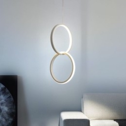 Lampada a sospensione minimalista a doppio anello