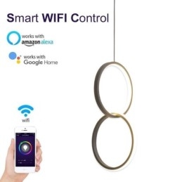 Lampada a sospensione minimalista a doppio anello