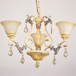Lampadario tradizionale classico in cristallo dipinto
