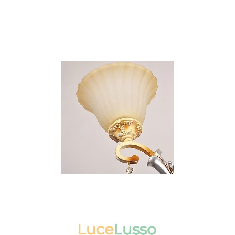 Lampadario tradizionale classico in cristallo dipinto
