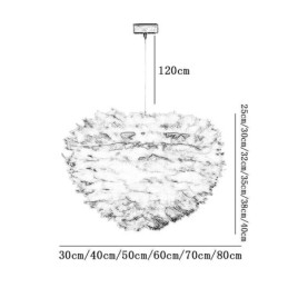 Lampadario decorativo a forma di piuma graziosa