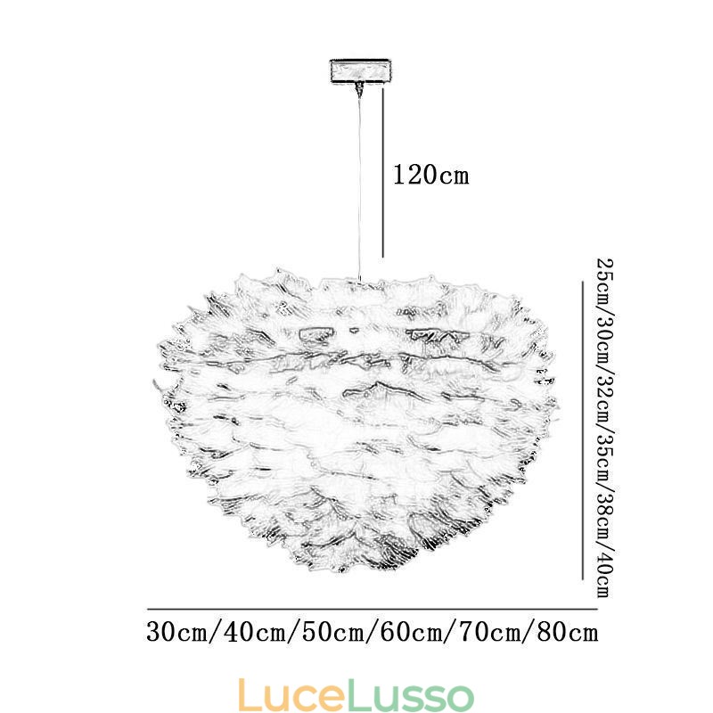 Lampadario decorativo a forma di piuma graziosa