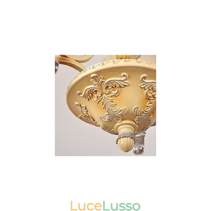 Lampadario tradizionale classico in cristallo dipinto