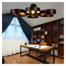 Lampada da soffitto moderna vintage a forma di fiore in ferro