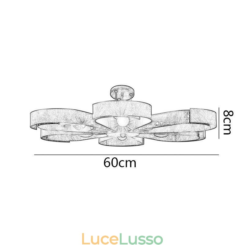 Lampada da soffitto moderna vintage a forma di fiore in ferro
