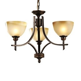 Elegante lampadario a 3 luci a luce calda