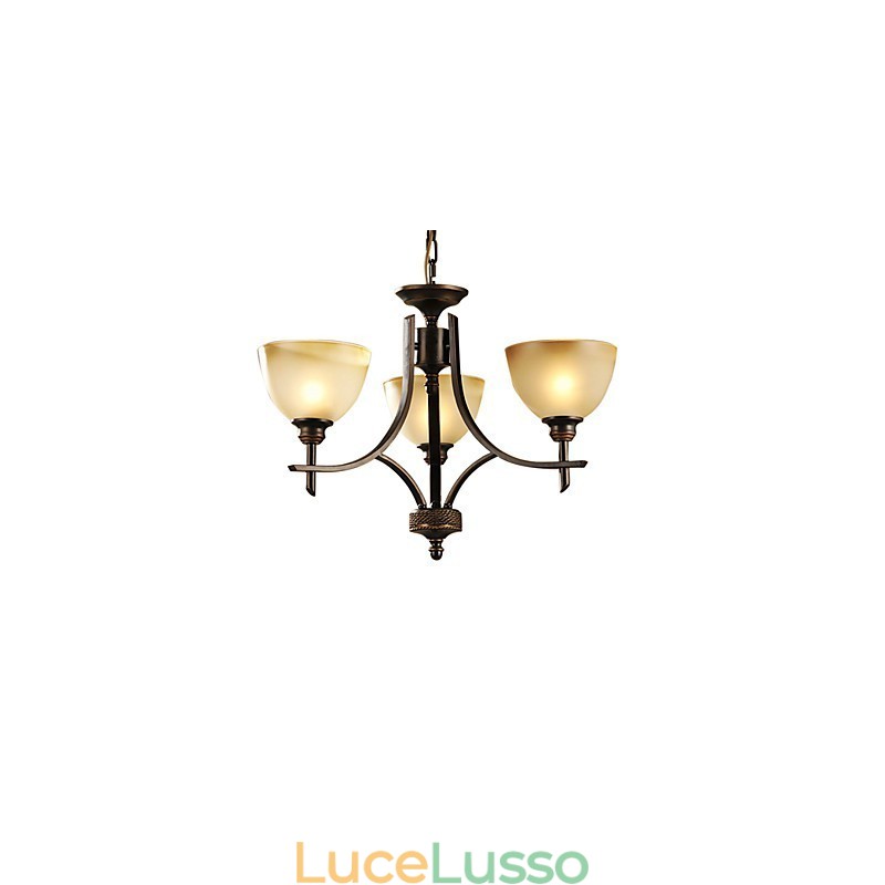 Elegante lampadario a 3 luci a luce calda