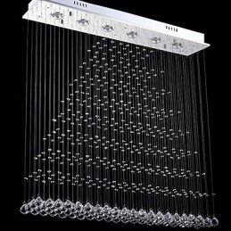 Lampadario a sospensione rettangolare in cristallo, lampadario da soffitto, lampade e apparecchi di illuminazione