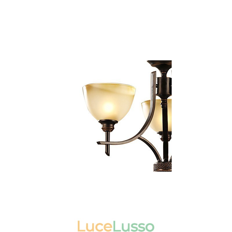 Elegante lampadario a 3 luci a luce calda