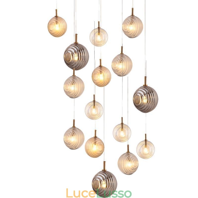 Lampada a sospensione in vetro creativo decorativo globo in vetro loft