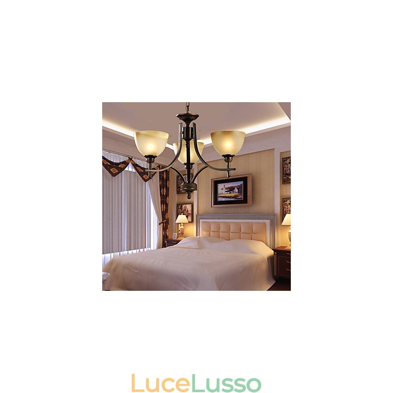 Elegante lampadario a 3 luci a luce calda
