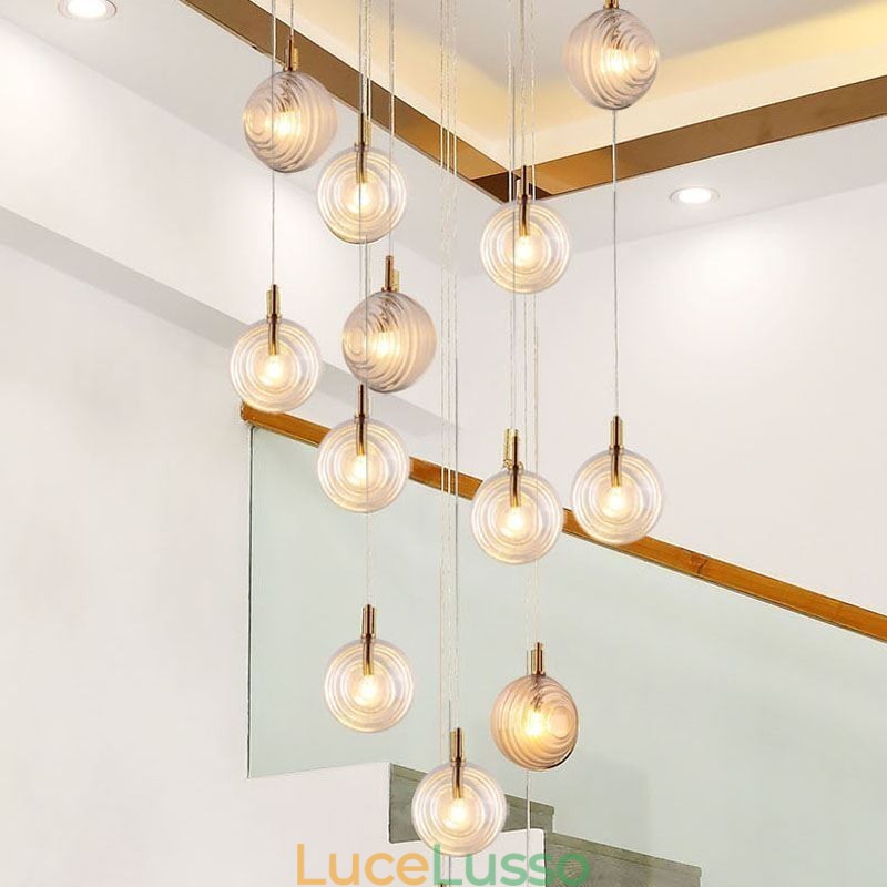 Lampada a sospensione in vetro creativo decorativo globo in vetro loft
