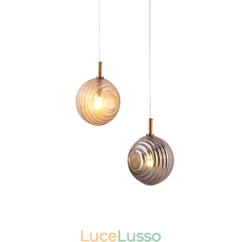 Lampada a sospensione in vetro creativo decorativo globo in vetro loft