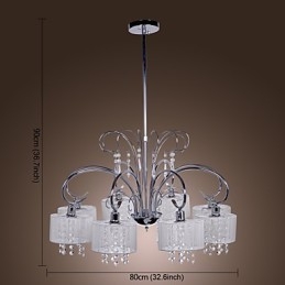 Lampadario moderno contemporaneo in metallo cromato e cristallo