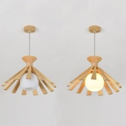 Lampada a sospensione in legno in stile semplice