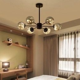Lampada a sospensione Magic Bean Lampada a sospensione Gypsophila in stile nordico con sfera in vetro