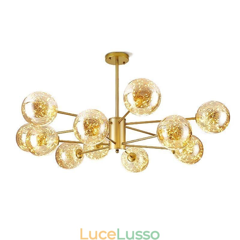 Lampada a sospensione Magic Bean Lampada a sospensione Gypsophila in stile nordico con sfera in vetro