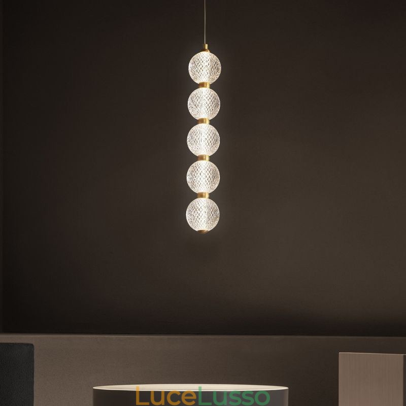 Lampada a sospensione con perline acriliche illuminazione decorativa