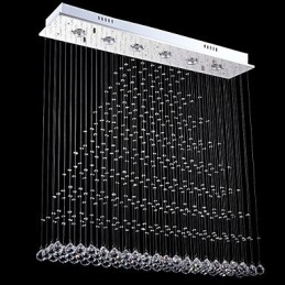 Lampadario a sospensione rettangolare in cristallo, lampadario da soffitto, lampade e apparecchi di illuminazione