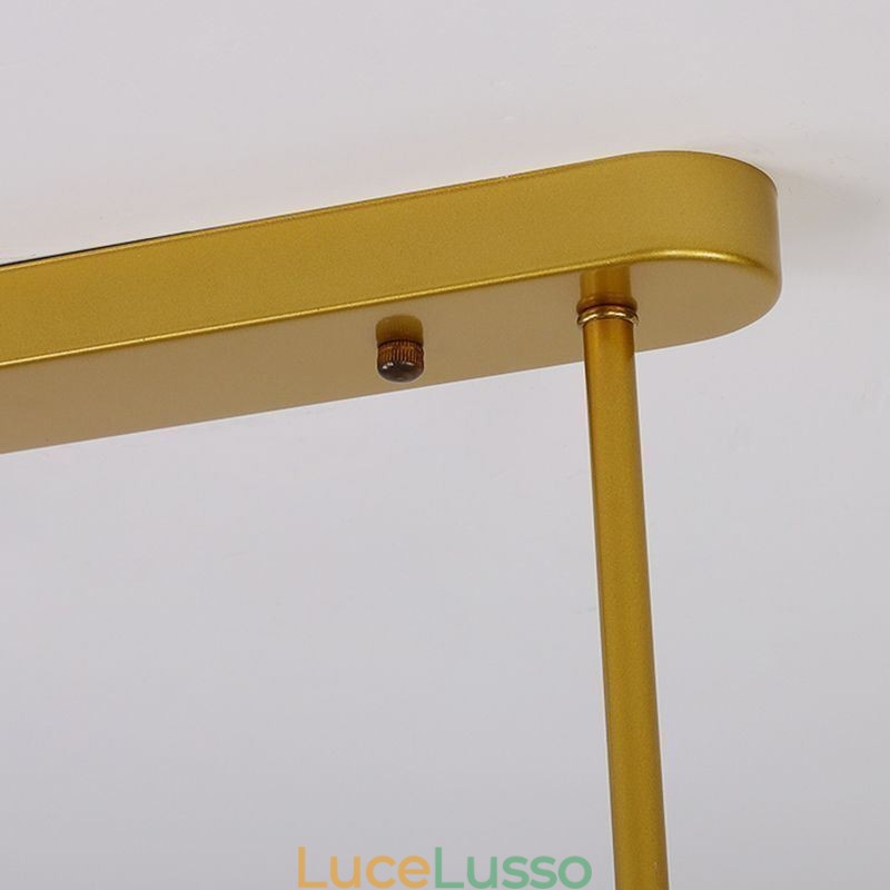 Lampadario in vetro a forma di globo orizzontale, tipo di lampada a sospensione