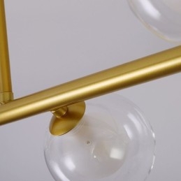 Lampadario in vetro a forma di globo orizzontale, tipo di lampada a sospensione