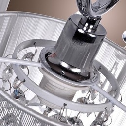 Lampadario moderno contemporaneo in metallo cromato e cristallo