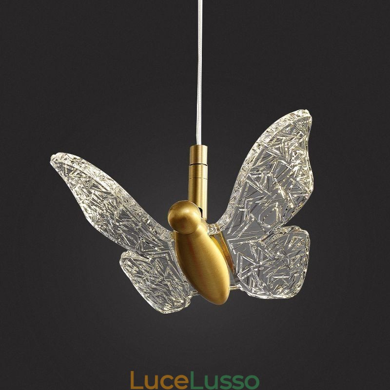 Lampada a sospensione a forma di farfalla in acrilico