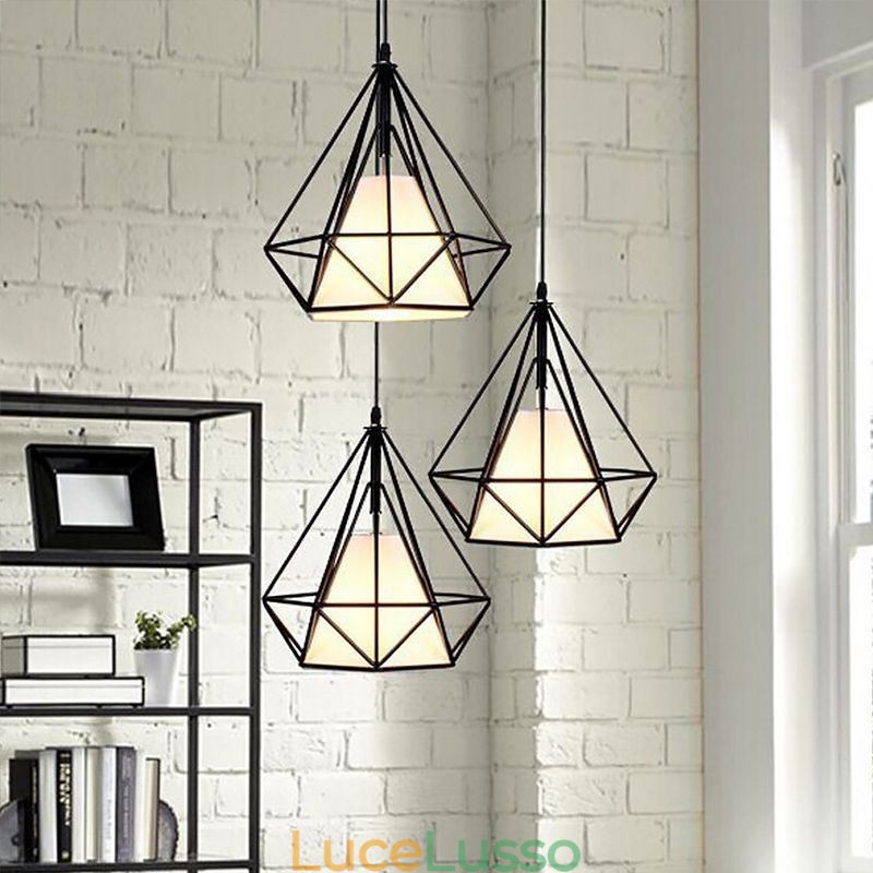 Lampada a sospensione a forma di diamante, lampada decorativa moderna e minimalista