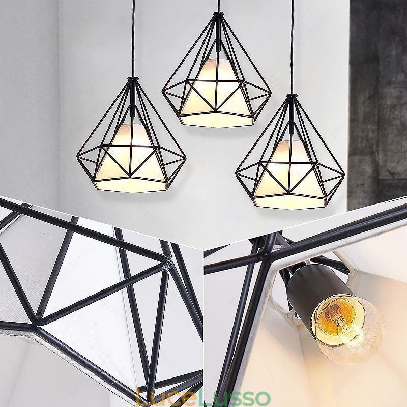 Lampada a sospensione a forma di diamante, lampada decorativa moderna e minimalista
