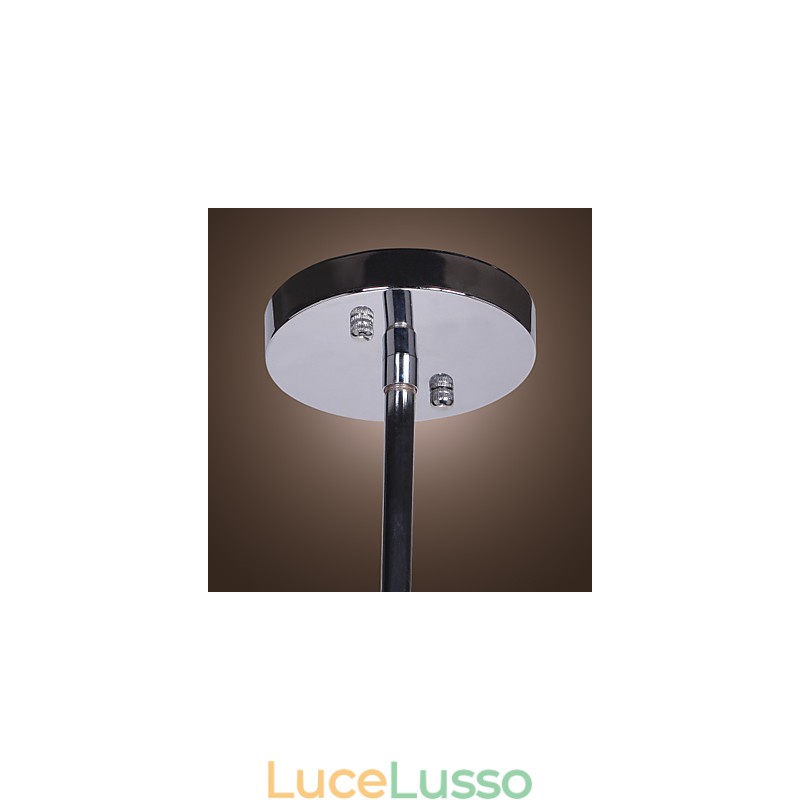 Lampadario moderno contemporaneo in metallo cromato e cristallo