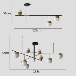 Lampadario a sfera in vetro