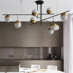 Lampadario a sfera in vetro
