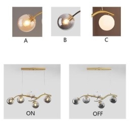Moderna lampada a sospensione minimalista a forma di ramo, 4 lampade, luce decorativa