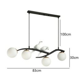 Moderna lampada a sospensione minimalista a forma di ramo, 4 lampade, luce decorativa