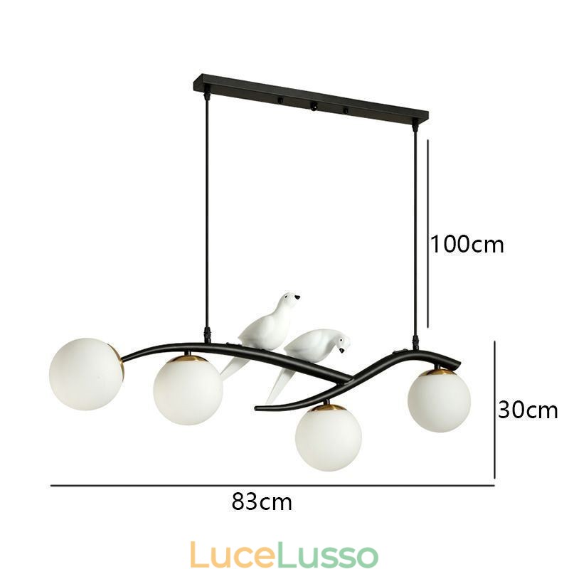 Moderna lampada a sospensione minimalista a forma di ramo, 4 lampade, luce decorativa
