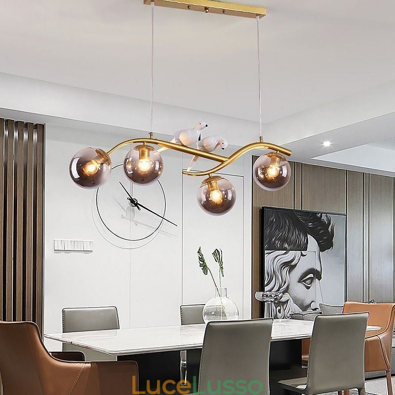 Moderna lampada a sospensione minimalista a forma di ramo, 4 lampade, luce decorativa