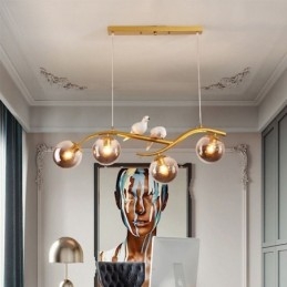 Moderna lampada a sospensione minimalista a forma di ramo, 4 lampade, luce decorativa