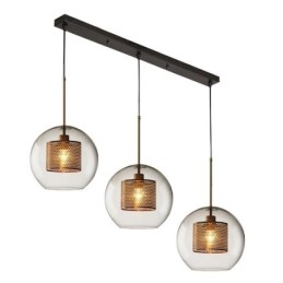 Lampada a sospensione minimalista in vetro a 3 luci, lampada da soffitto a isola