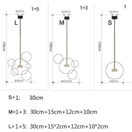 Lampada a sospensione Lampada a soffitto a bolle di vetro Lampada verde sfumato