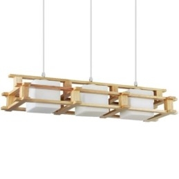 Lampada a sospensione creativa in rovere a 3 luci, lampada da soffitto decorativa in legno, caffetteria