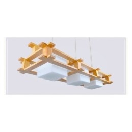 Lampada a sospensione creativa in rovere a 3 luci, lampada da soffitto decorativa in legno, caffetteria
