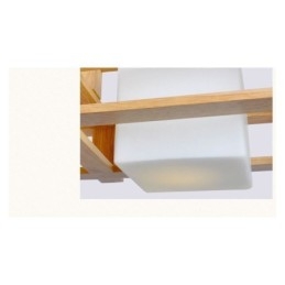 Lampada a sospensione creativa in rovere a 3 luci, lampada da soffitto decorativa in legno, caffetteria