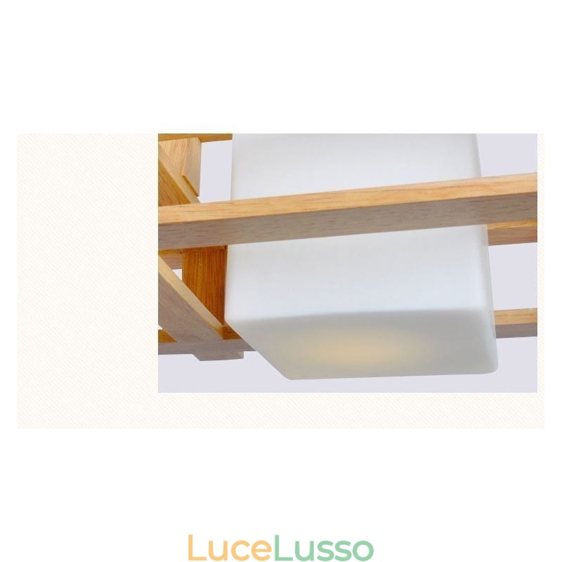 Lampada a sospensione creativa in rovere a 3 luci, lampada da soffitto decorativa in legno, caffetteria