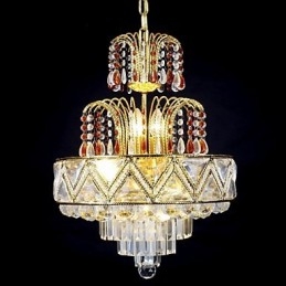 Lampadario in metallo dipinto in cristallo classico tradizionale