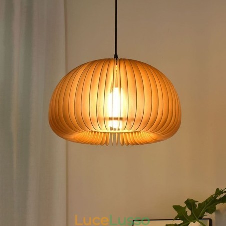Lampada a sospensione in stile retrò, lampada a sospensione in tiglio con zucca Lampada a sospensione in stile retrò, lampada a sospensione in tiglio con zucca