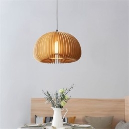 Lampada a sospensione in stile retrò, lampada a sospensione in tiglio con zucca