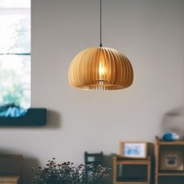 Lampada a sospensione in stile retrò, lampada a sospensione in tiglio con zucca