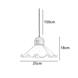 Lampada a sospensione moderna in vetro con pizzo, lampada a sospensione a testa singola
