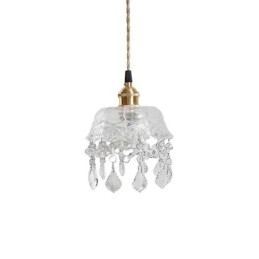 Elegante lampada a sospensione in vetro con testa singola, mini lampada a sospensione