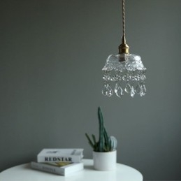Elegante lampada a sospensione in vetro con testa singola, mini lampada a sospensione
